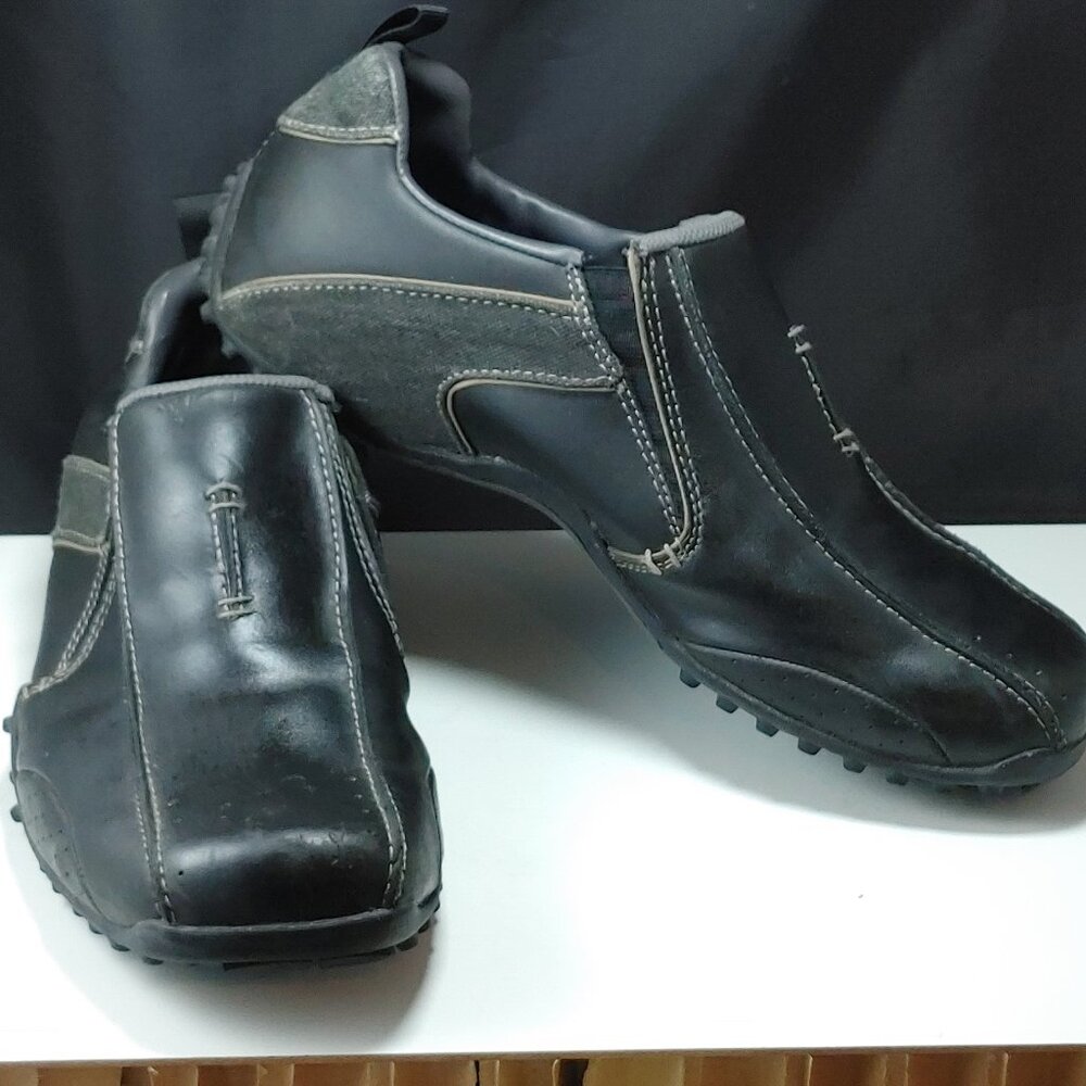 Skechers Diameter Nerves Slip-On Men's Shoes Size 9 Gray Leather Memory Foam